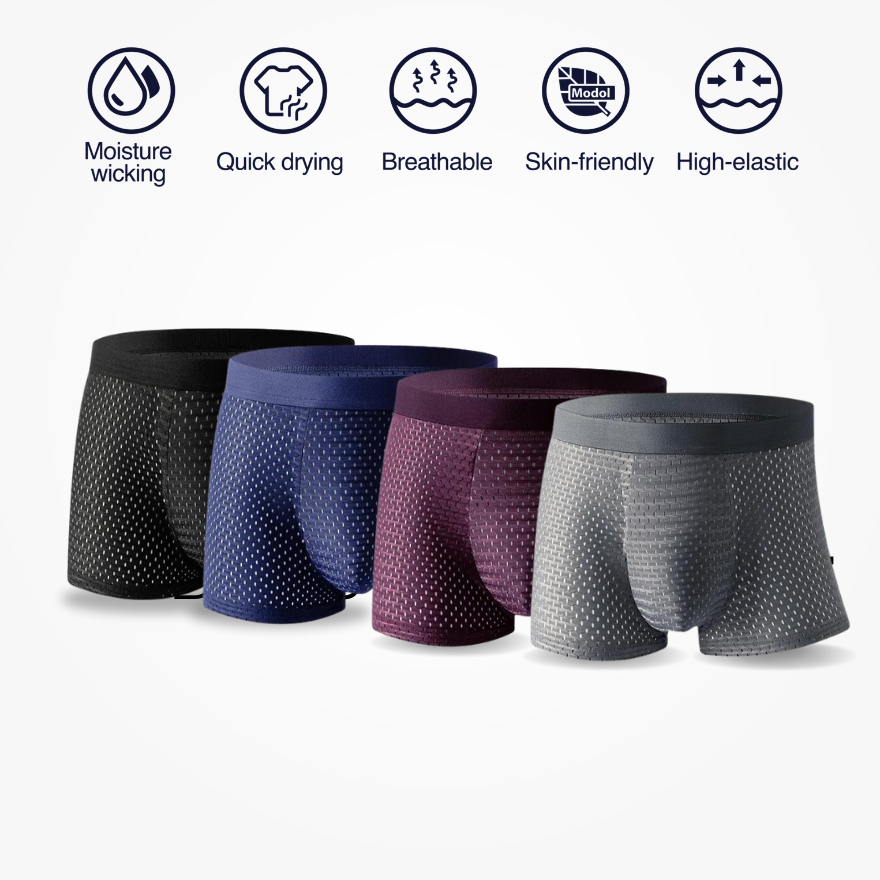 BOXR Underwear Set van 4 boxershorts van bamboe voor BOXR Underwear Set van 4 boxershorts van bamboe voor