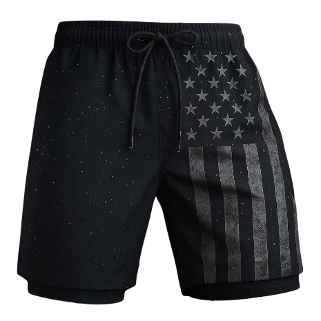 BoxHero USA Quick-Dry Swim Trunks with Built-In Liner