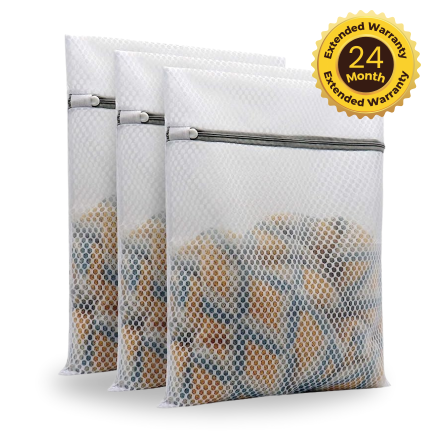 Pack de Protection - 3x Sacs de Lavage Premium Durables pour Fibres de Bambou + Garantie Prolongée de 24 Mois