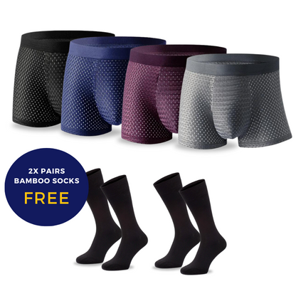 BAMBOO FIBRE BOXER SHORTS + BAMBOO SOCKS- FOR ALL-DAY COMFORT [LIMITED OFFER]