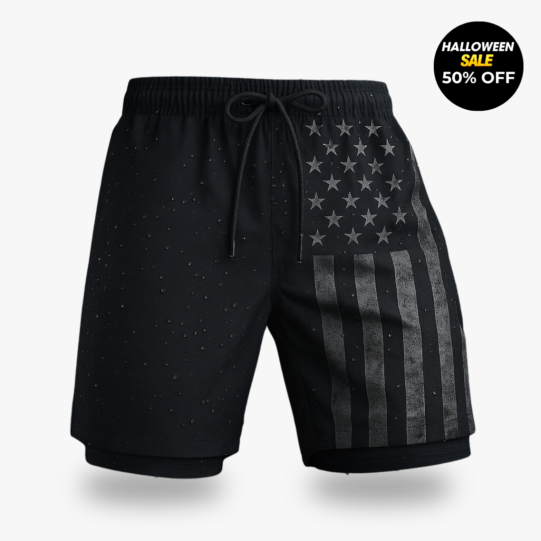 BoxHero USA Quick-Dry Swim Trunks with Built-In Liner