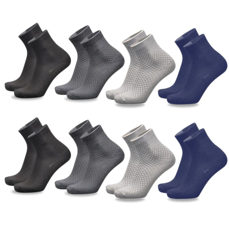 3 Pairs Of Premium Bamboo Fiber Socks (Black - Dark Grey - White)