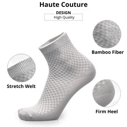 3 Pairs Of Premium Bamboo Fiber Socks (Black - Dark Grey - White)