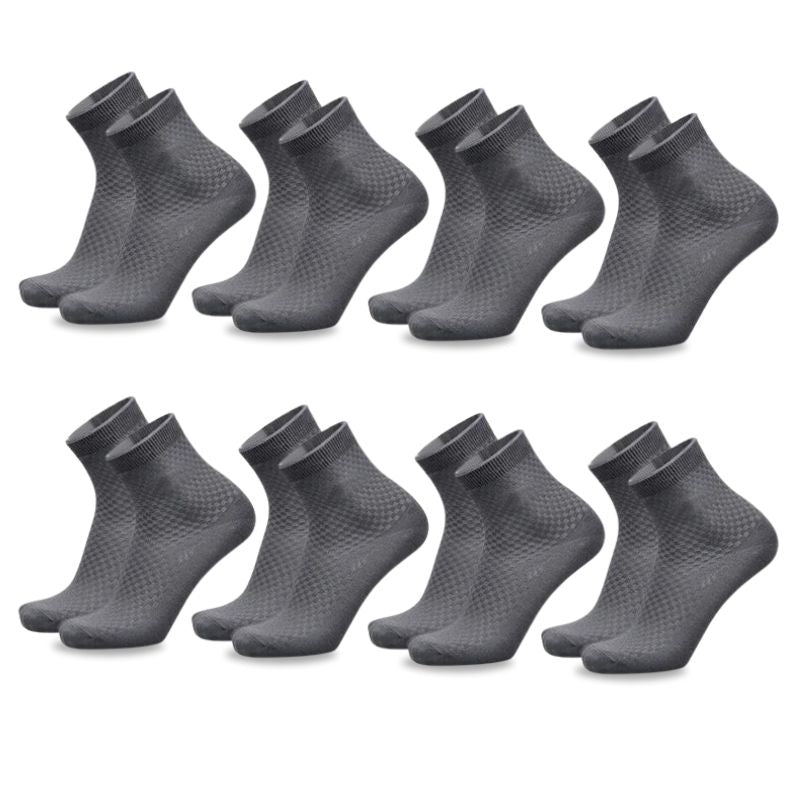 3 Pairs Of Premium Bamboo Fiber Socks (Black - Dark Grey - White)